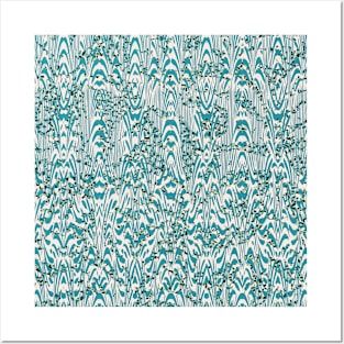 Boho Wilderness No.002 - Maximalist Animal Print in Teal Shades Posters and Art